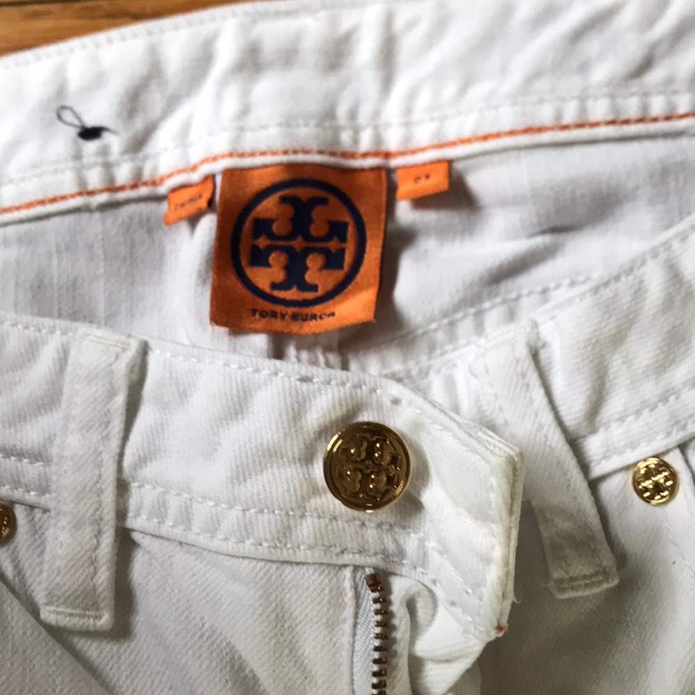 Tory Burch Classic Tory Boot white jeans